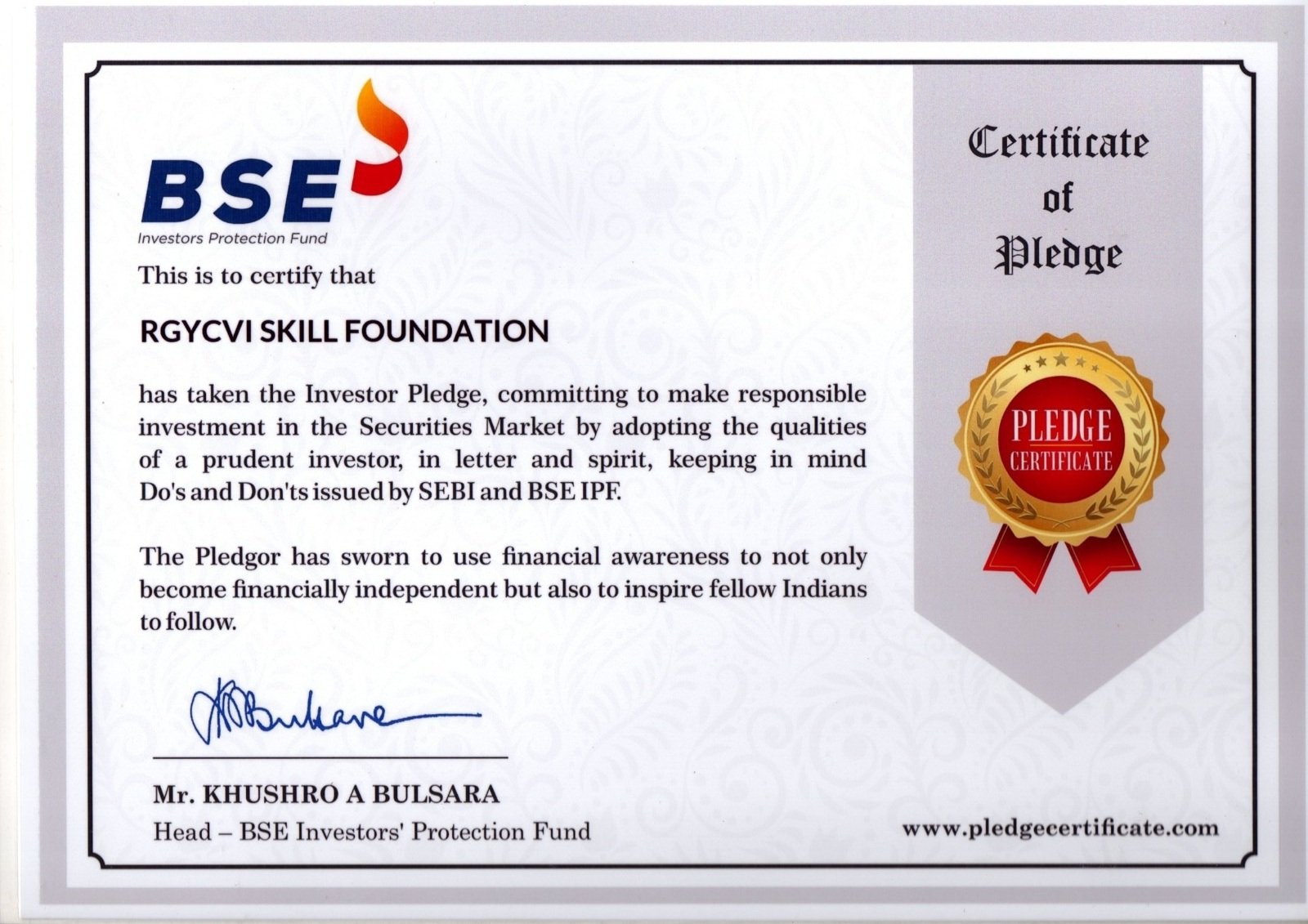 Investor Protection Pledge