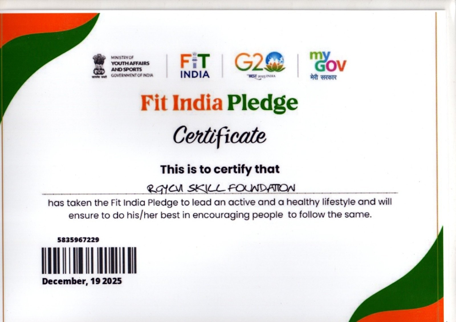 Fit India Pledge