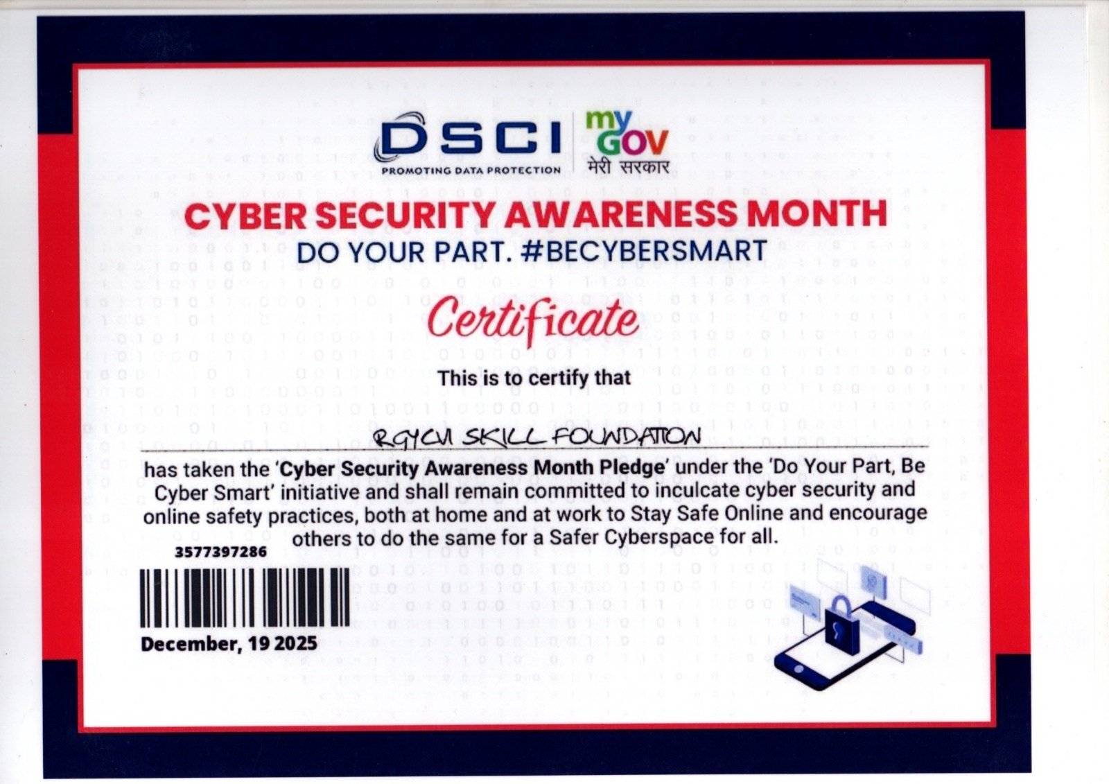 Cyber Security Awareness Pledge